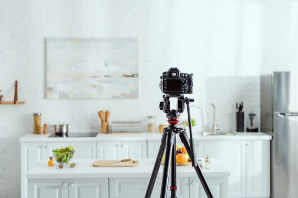 Avoid Bad Listing Photos. Concept of Tripod Usage