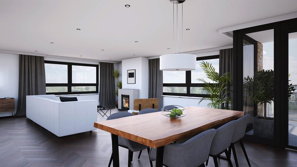 Dining room interior in modern urban appartment - Real-Estate-Leads The Value of Virtual Staging: How Real Estate Agents Can Boost Their Listings